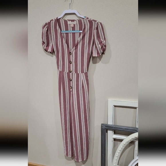 Band of Gypsies womens size Sm. Striped, wide leg, cropped Jumpsuit - Picture 1 of 11